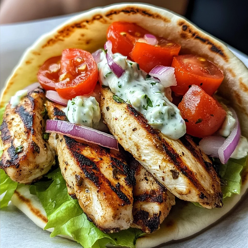Chicken Pita Gyros with Tzatziki