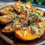 Garlic Parmesan Sweet Potato Wedges