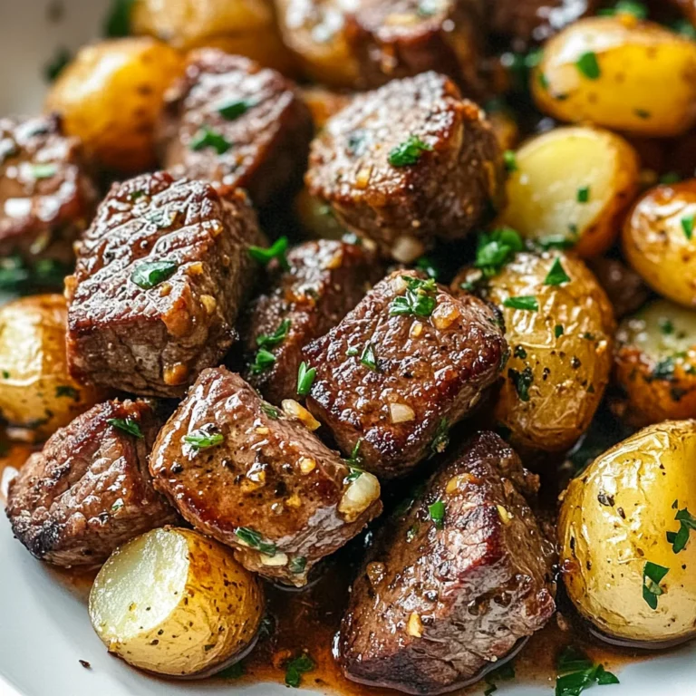 Garlic Steak Bites and Potatoes