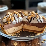 No-Bake Cream Cheese Peanut Butter Pie with Chocolate Whipped Cream