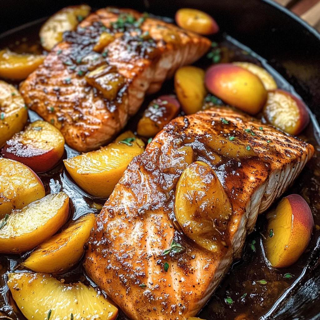 Bourbon Peach Roasted Salmon