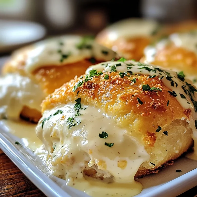 Chicken Pillows with Creamy Parmesan Sauce