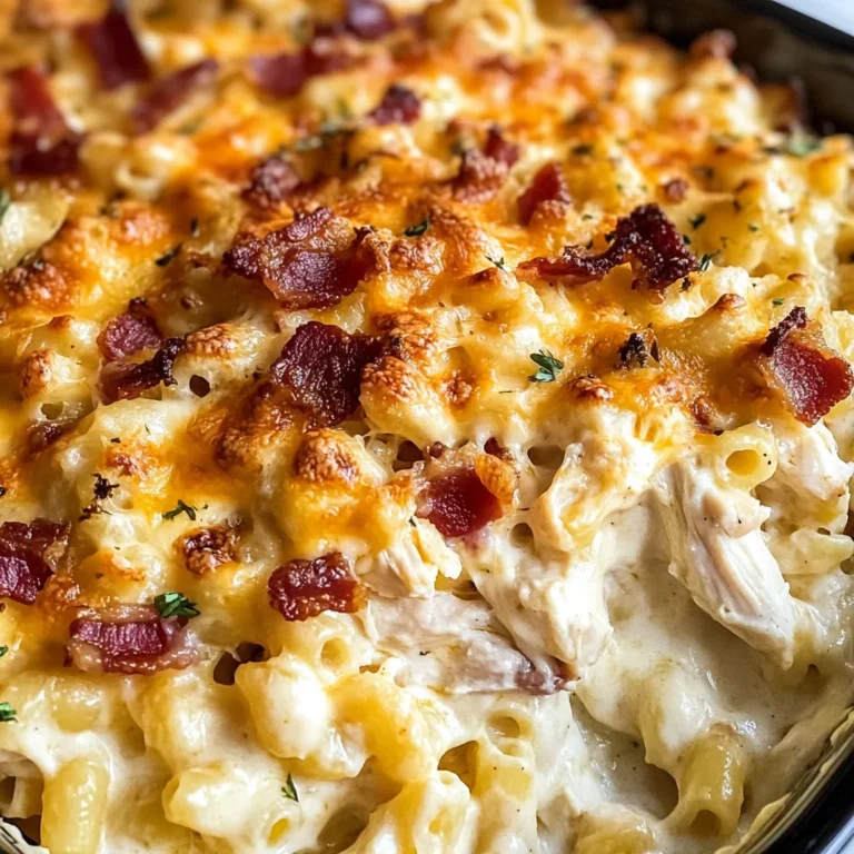 Chicken Turkey Bacon Ranch Mac and Cheese Casserole