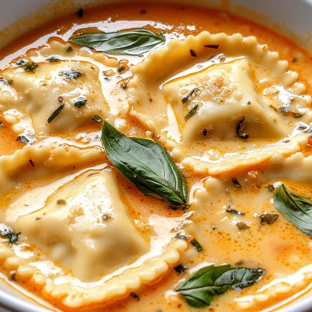 Creamy Tuscan Ravioli Soup