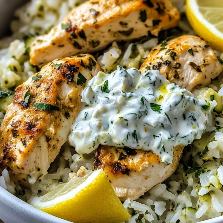 Easy Chicken Tzatziki Rice Bake