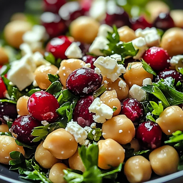 Feta & Cranberry Chickpeas with Lemon Vinaigrette