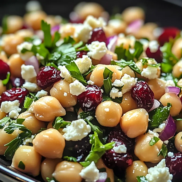 Feta & Cranberry Chickpeas with Lemon Vinaigrette