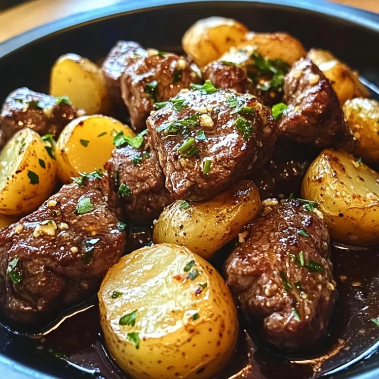 Garlic Butter Beef Bites with Potatoes