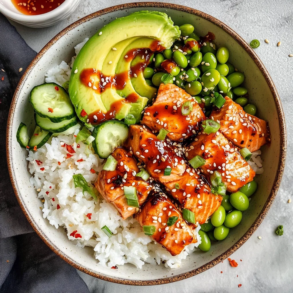 Honey Sriracha Salmon Bowls