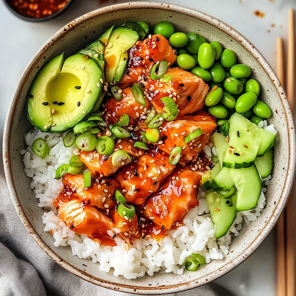 Honey Sriracha Salmon Bowls