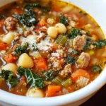 Italian Vegetable Soup with Spicy Sausage