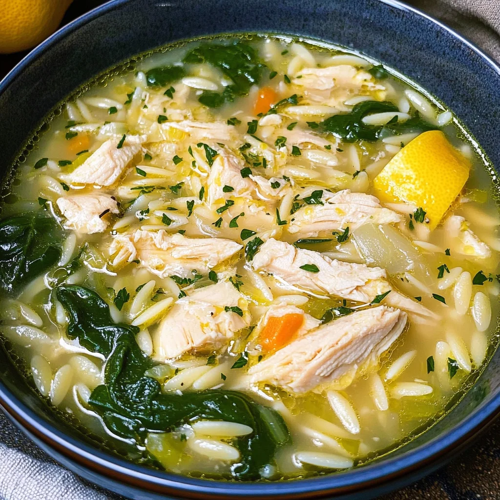 Lemon Chicken Orzo Soup