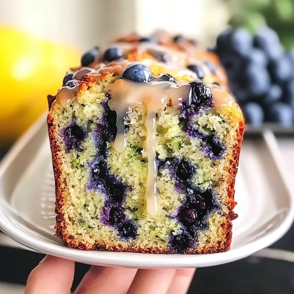 Moist Blueberry Zucchini Bread with a Lemon Glaze - Alrightwithme