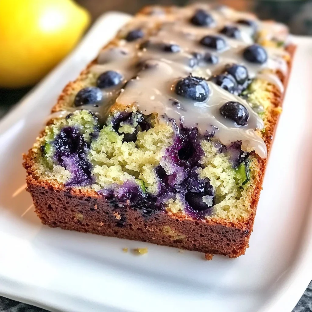 Moist Blueberry Zucchini Bread with a Lemon Glaze - Alrightwithme