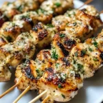 Ranch Garlic Parmesan Chicken Skewers