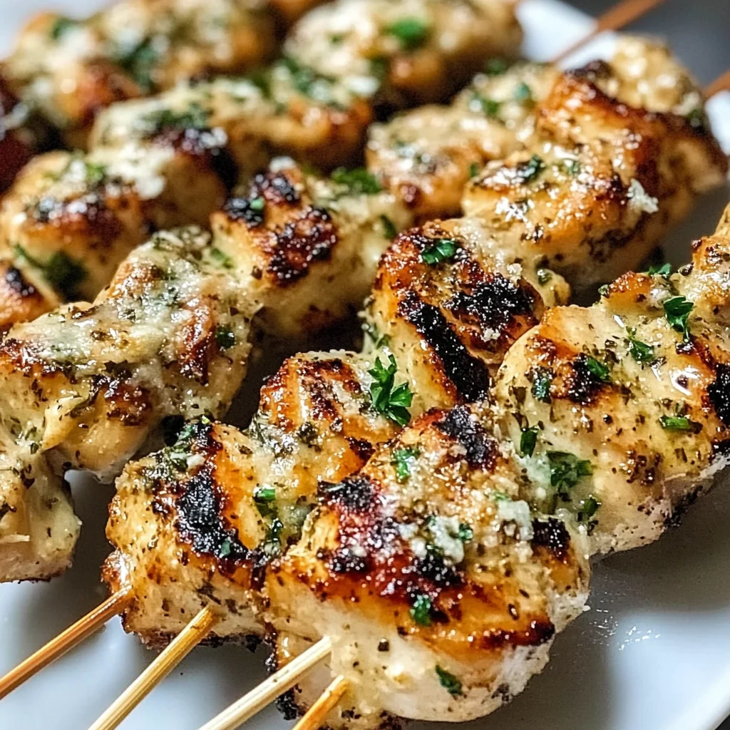 Ranch Garlic Parmesan Chicken Skewers