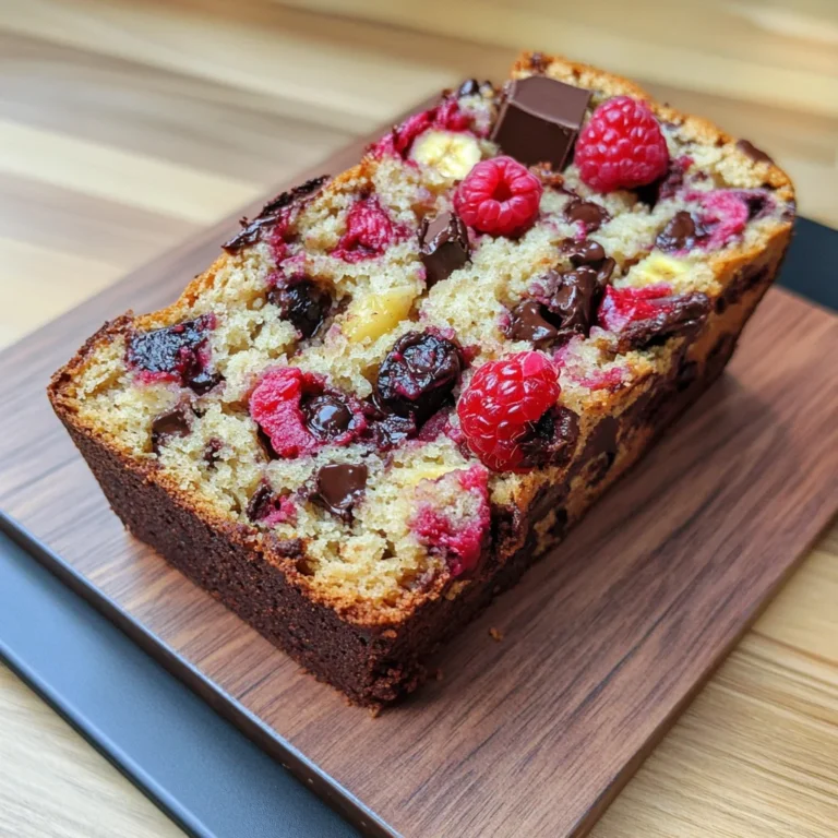 Raspberry Dark Chocolate Banana Bread