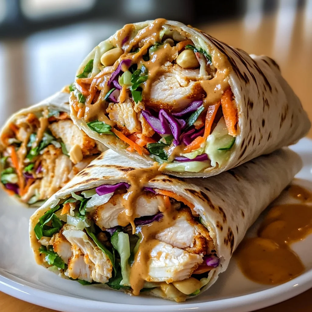 Thai Peanut Chicken Wraps