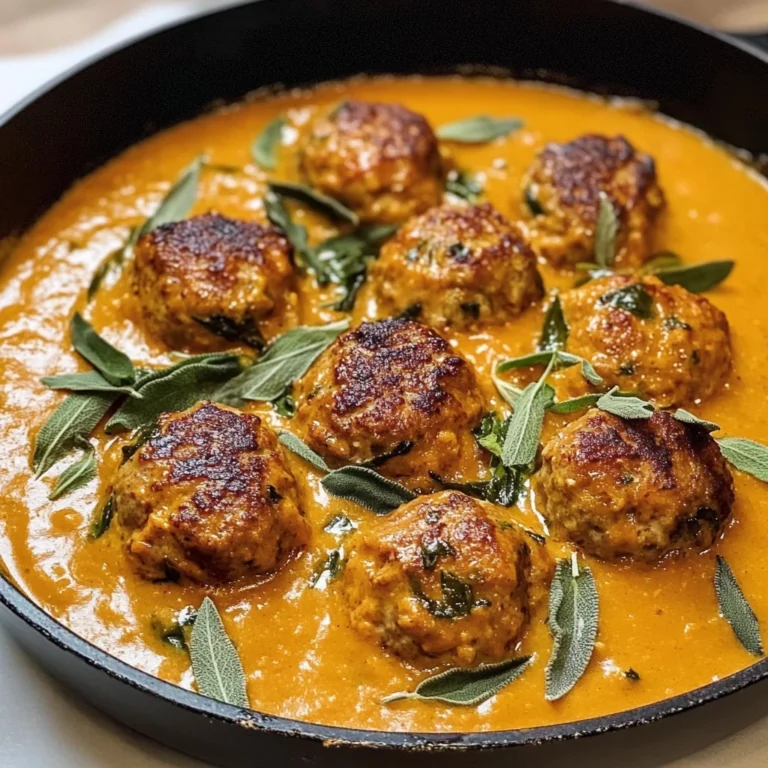 Turkey Meatballs in Pumpkin Sage Sauce