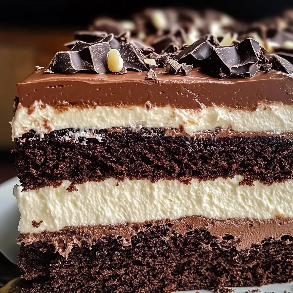 Tuxedo Cake – Triple Chocolate Mousse Cake