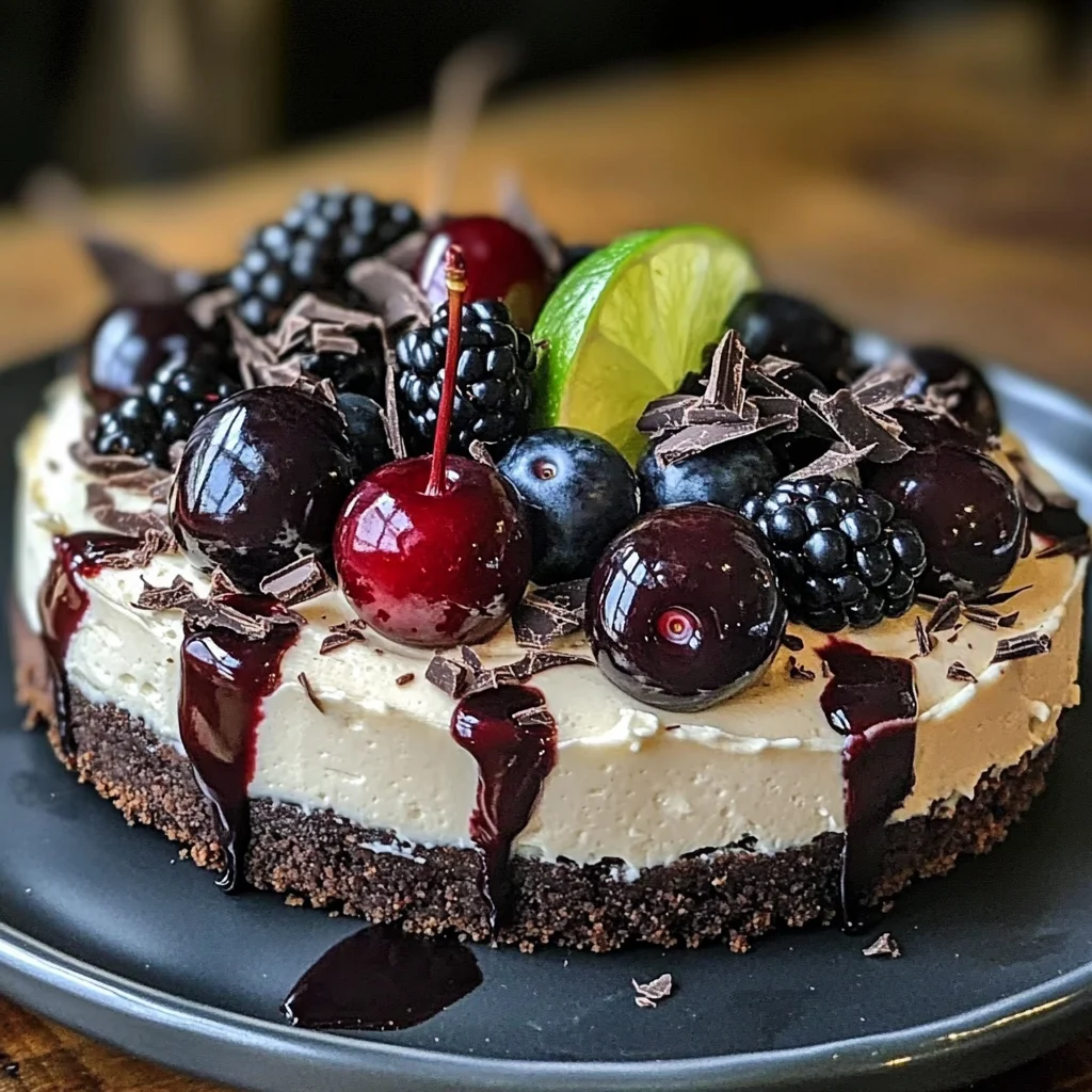 Bourbon Biscuit Cherry Cheesecake Tart