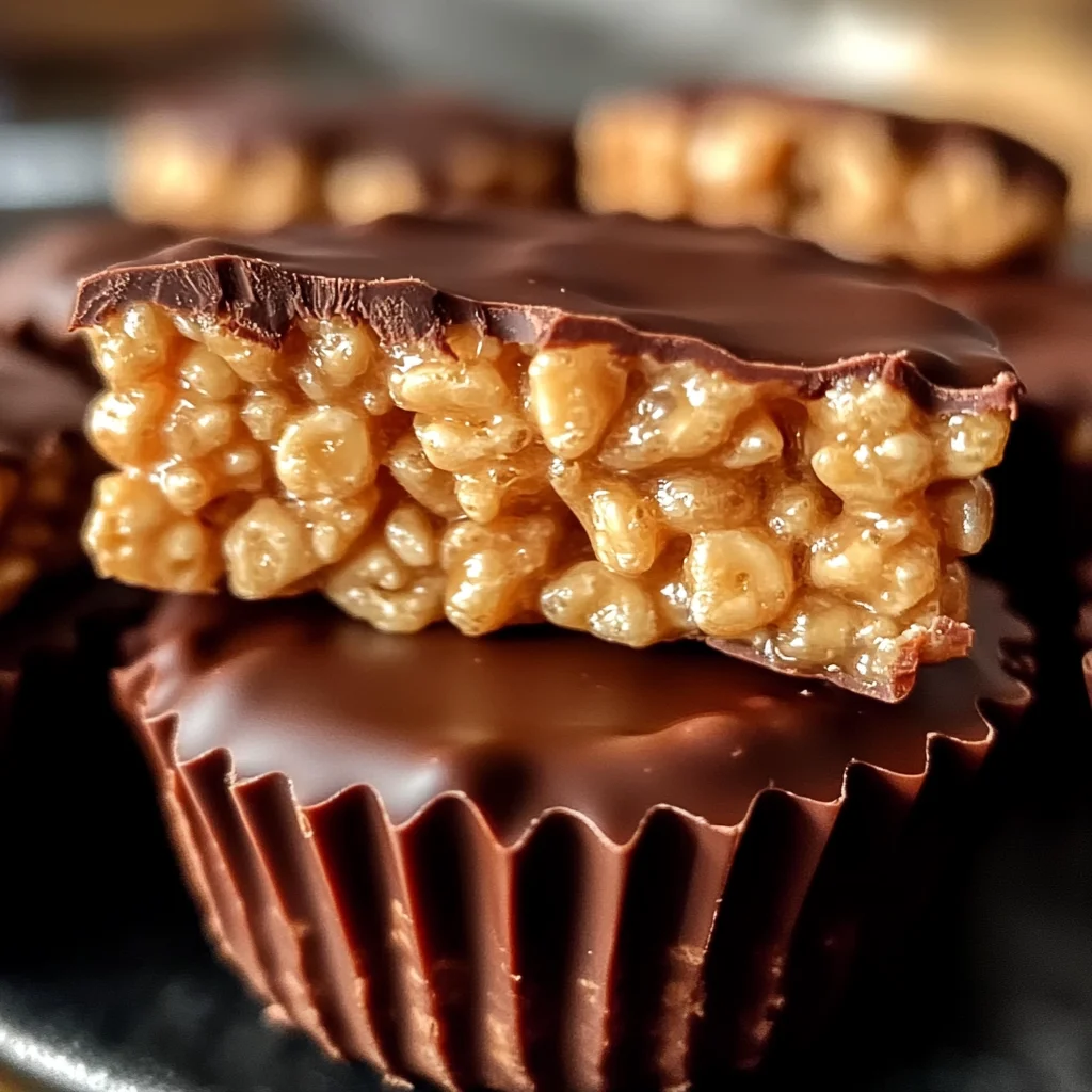 Chocolate Peanut Butter Rice Krispie Cups