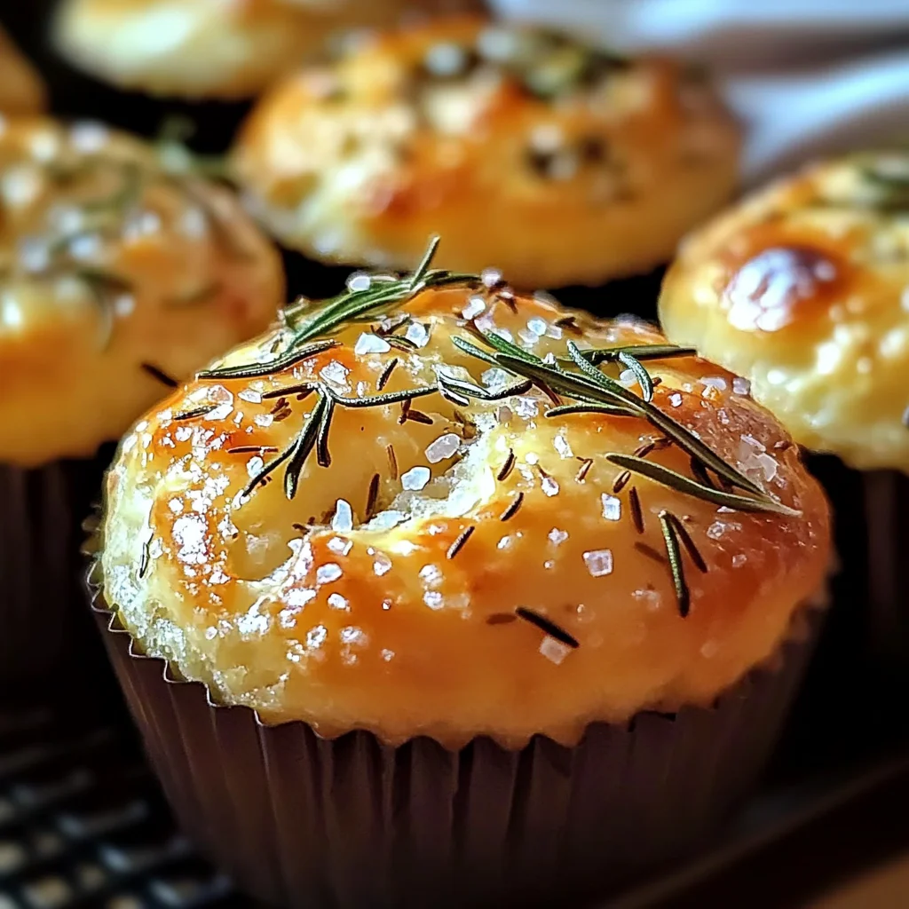 Easy Garlic Rosemary Focaccia Muffins