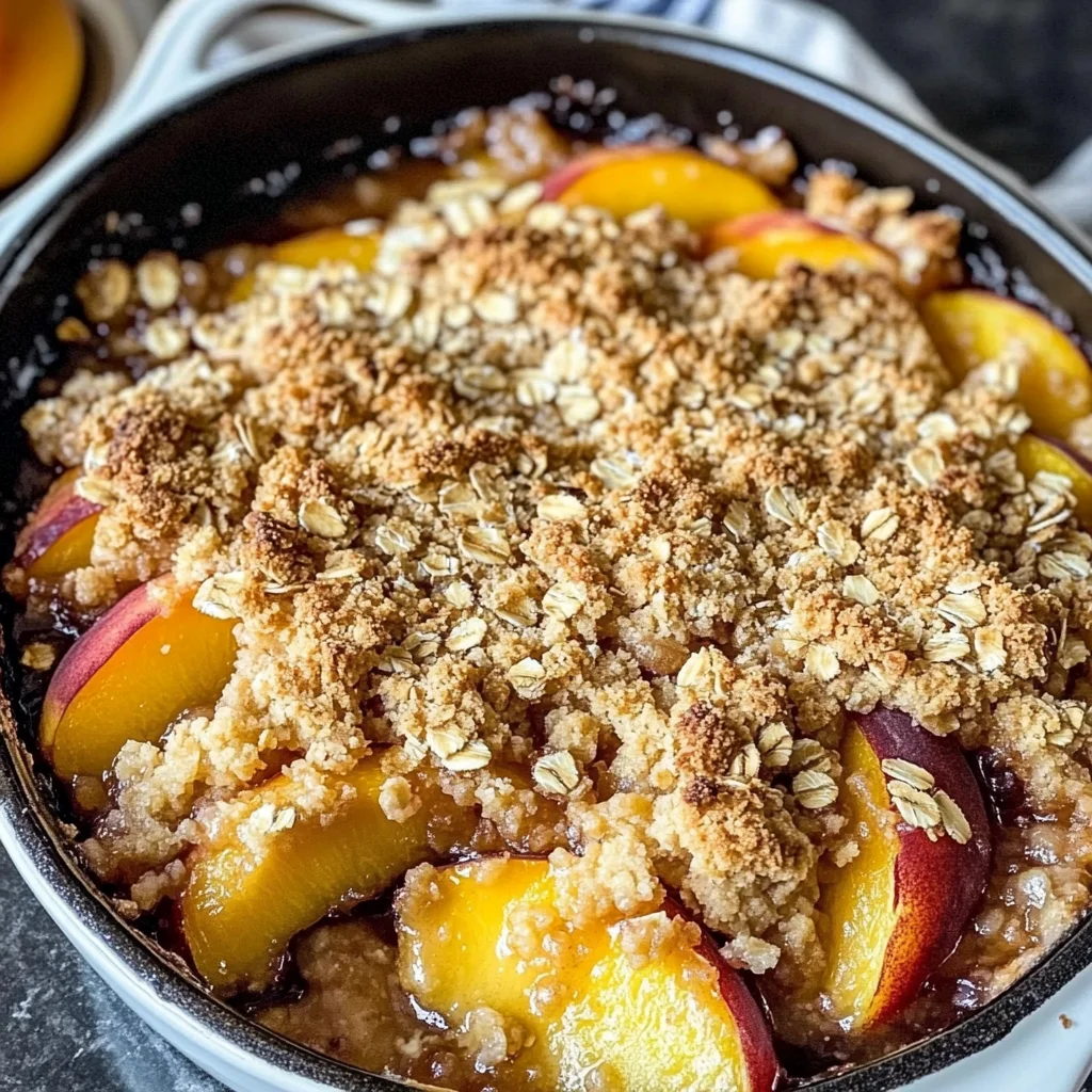 Easy Peach Crisp Recipe (Crispy & Juicy)