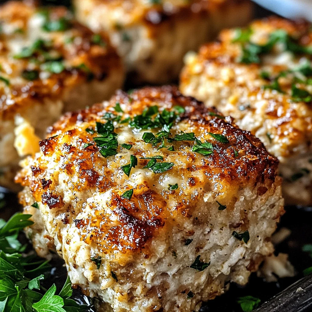 Garlic Parmesan Chicken Meatloaves