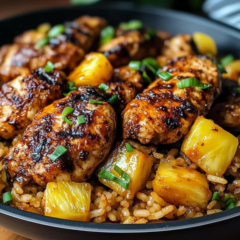 One Pan Caribbean Jerk Chicken with Pineapple-Coconut Rice Recipe
