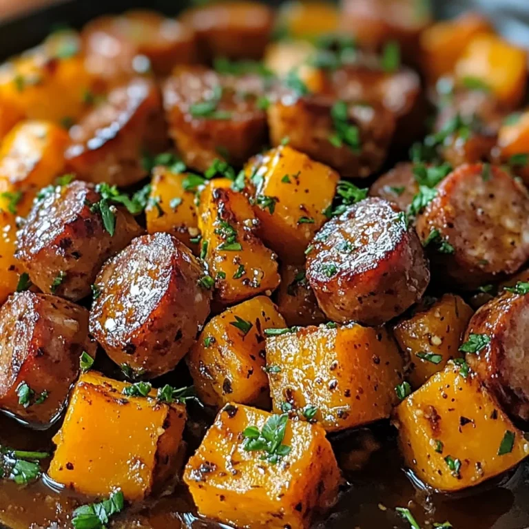 Sausage and Sweet Potatoes with Honey Garlic Sauce
