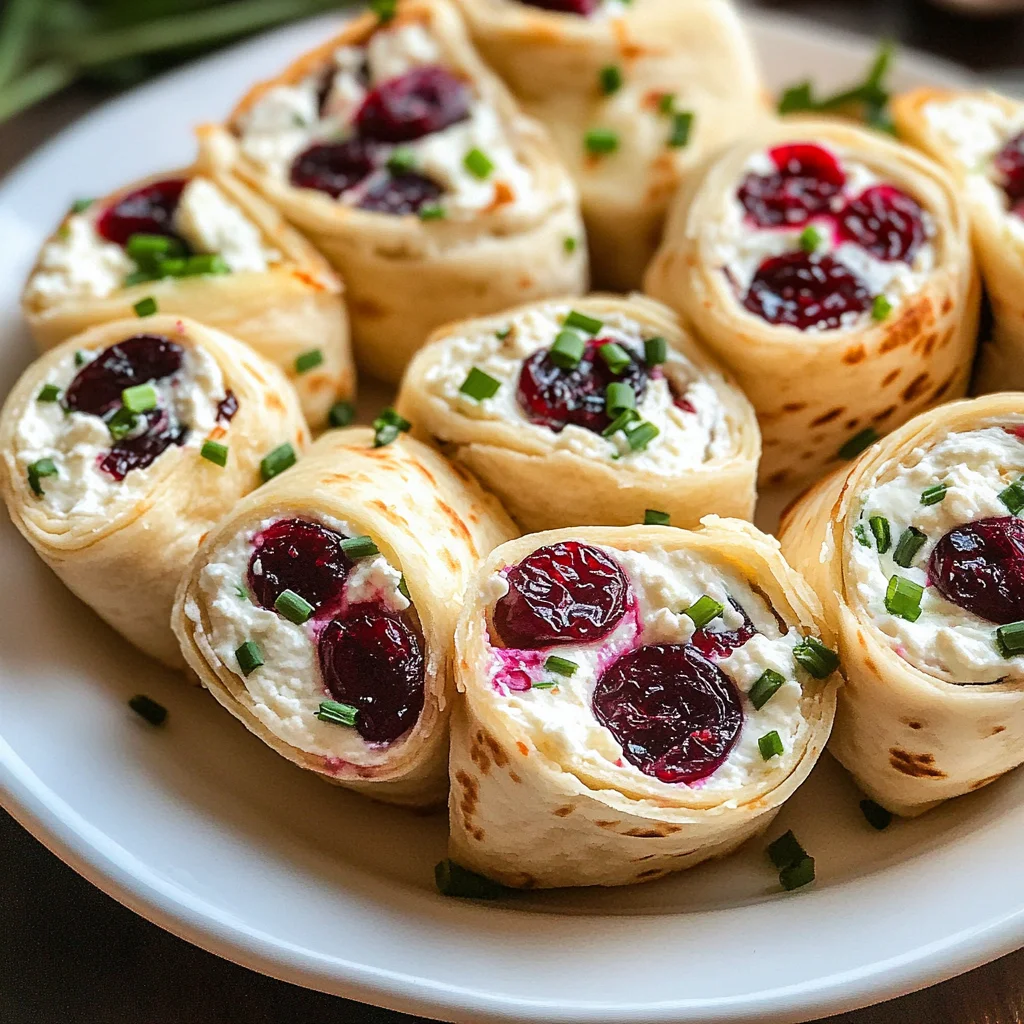 Savory Christmas Cranberry Roll Ups