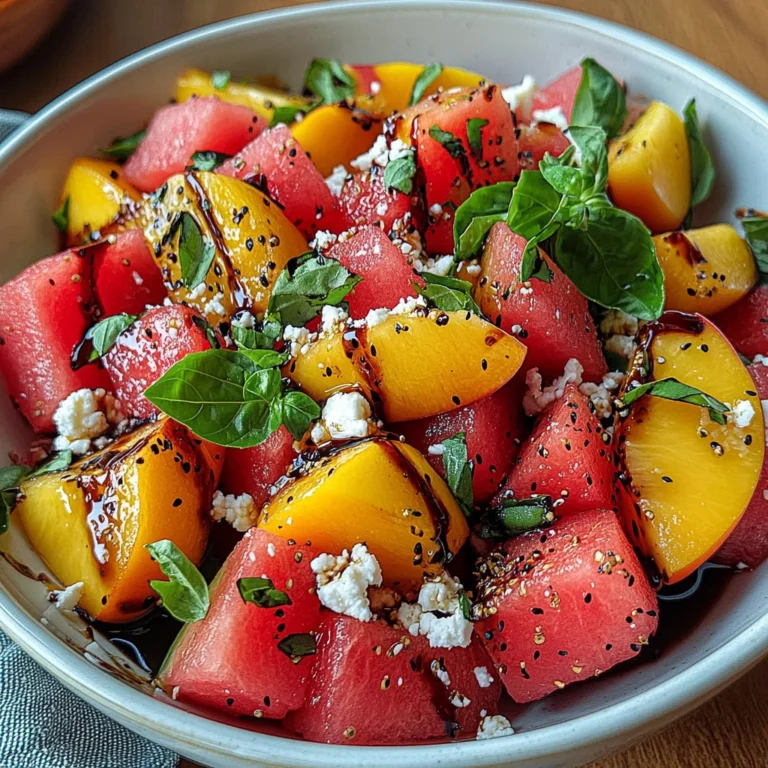 Watermelon Peach Salad – A Refreshing Gourmet Salad