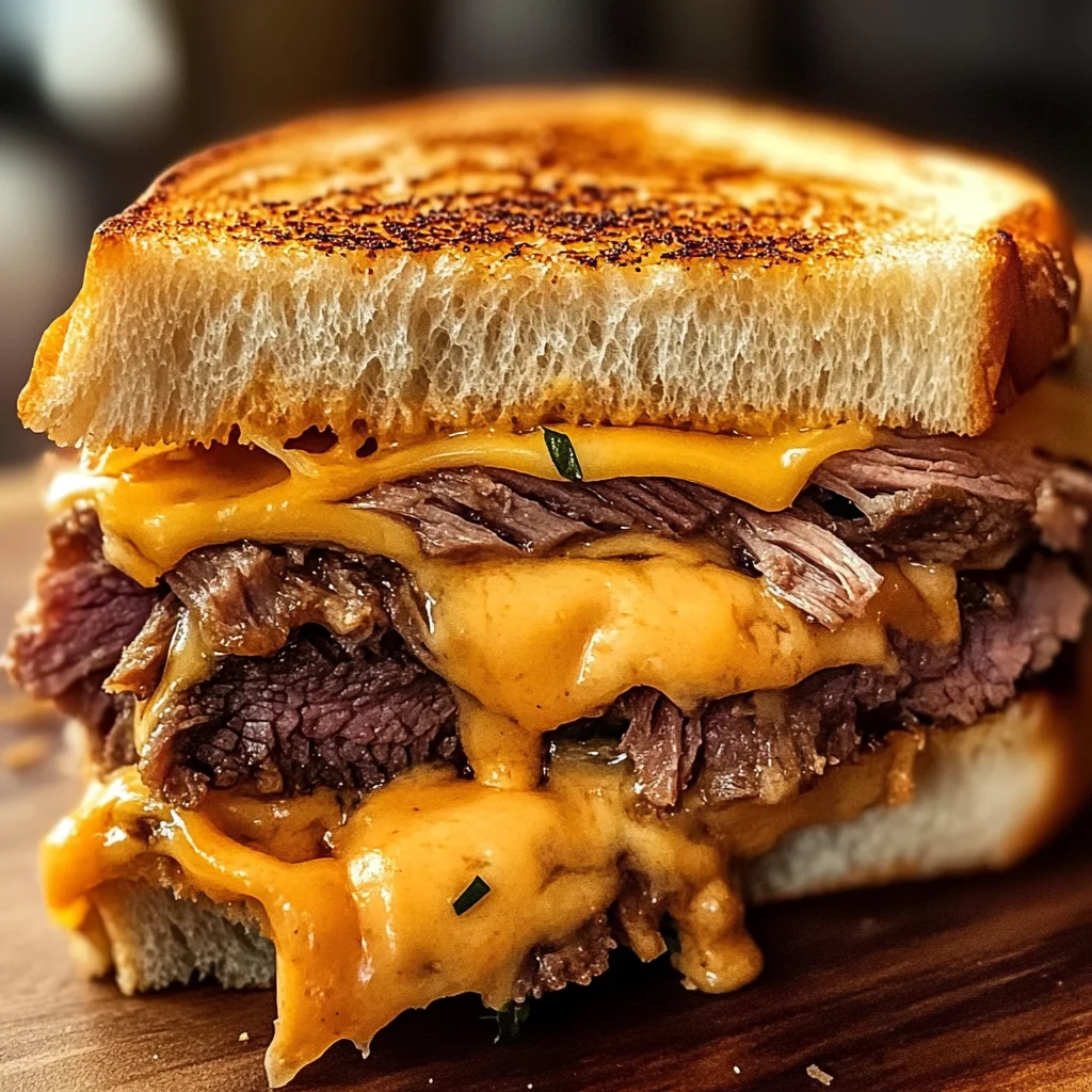Air Fryer Roast Beef And Cheddar Melt Sandwich