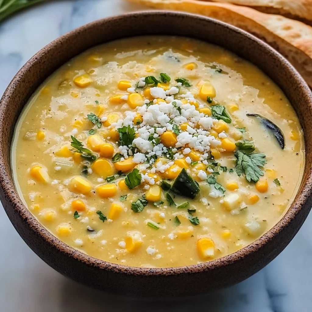 Creamy Roasted Corn and Poblano Soup