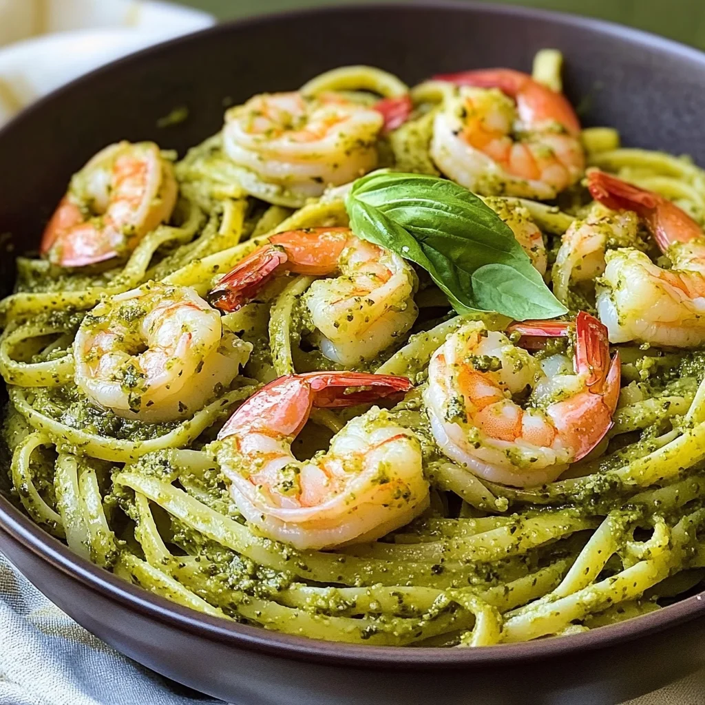 Creamy Shrimp Pesto Pasta