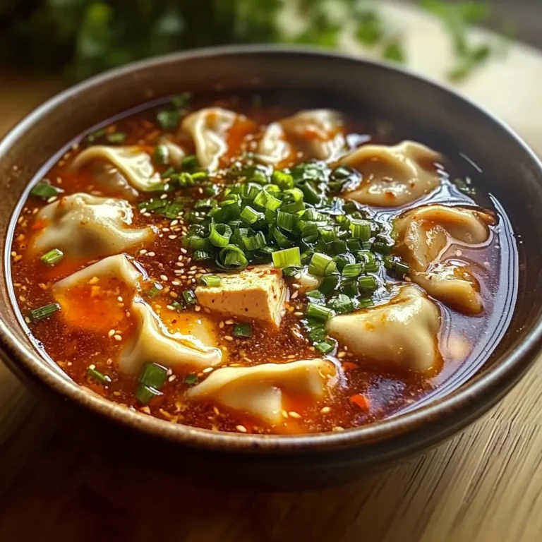 Fiery Kimchi Dumpling Soup