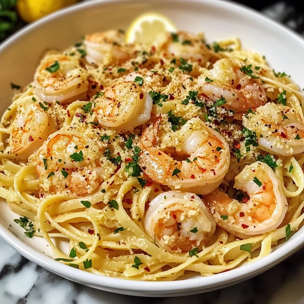 Garlic Butter Shrimp Scampi with Linguine
