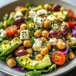 Mediterranean Chickpea Feta Avocado Salad