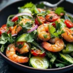 Spicy Air Fryer Tiger Salad with Shrimp
