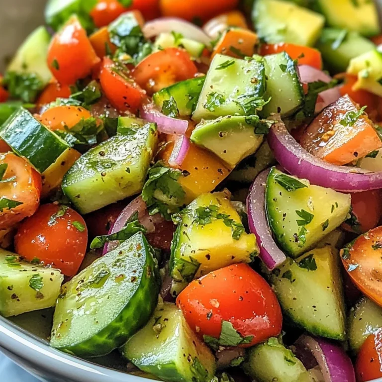 Vibrant Tomato Cucumber Avocado Salad